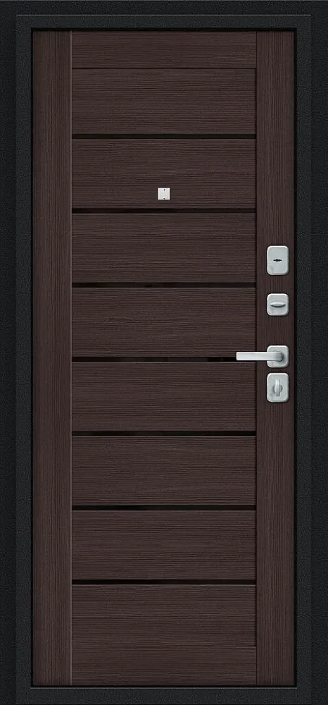 Товар Дверь Техно/BChrome Букле черное/Wenge Melinga BR6190