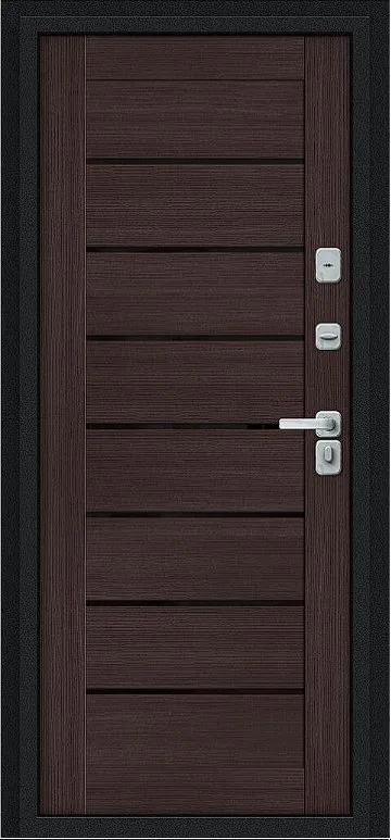 Товар Дверь Браво Thermo Техно Д2/BChrome Букле черное/Wenge Melinga DIS007442