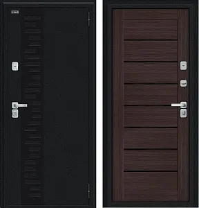 Товар Дверь Браво Thermo Техно Д2/BChrome Букле черное/Wenge Melinga DIS007442